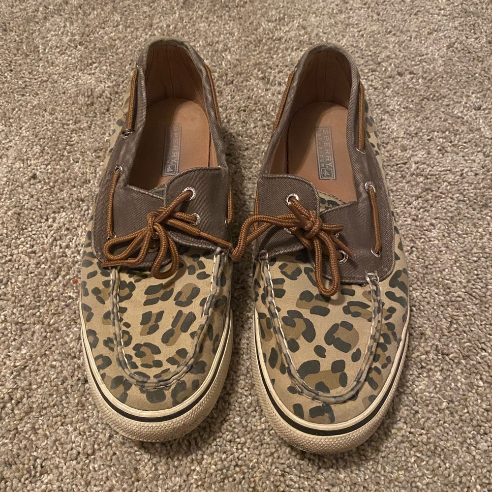 Cheetah print Sperry shoes for women